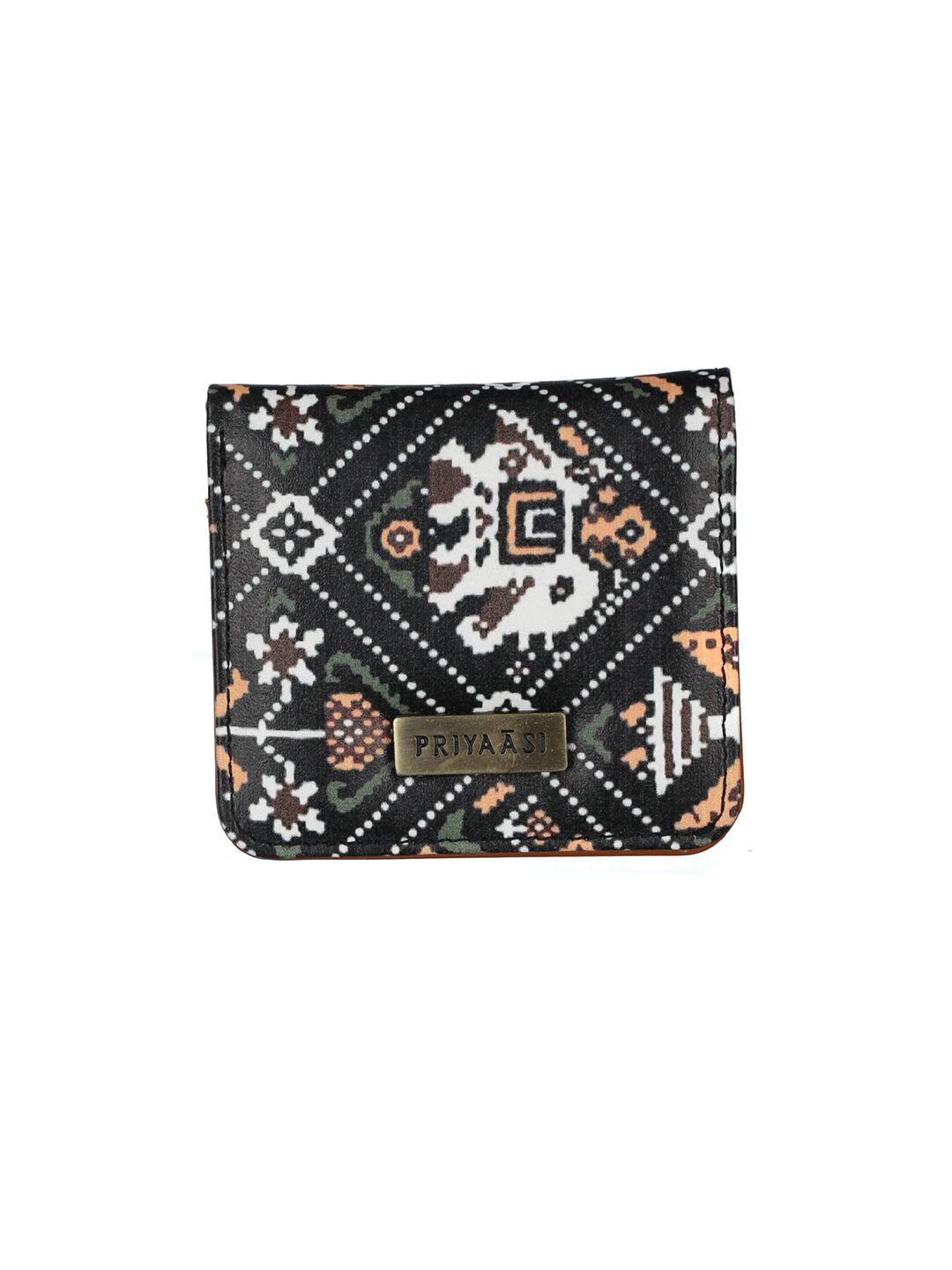 Women's Black Patola Two Fold Wallet - Priyaasi