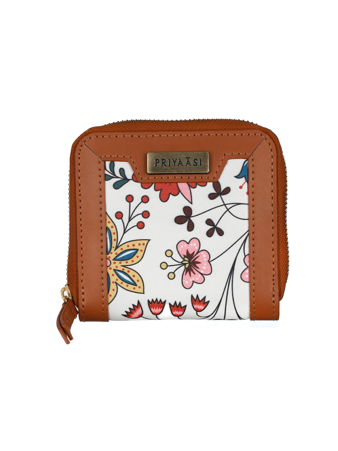 Women's White Tropical Floral Mini Wallet - Priyaasi