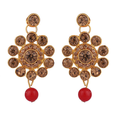 Women's Trending Red Choker Set With Maang Tikka