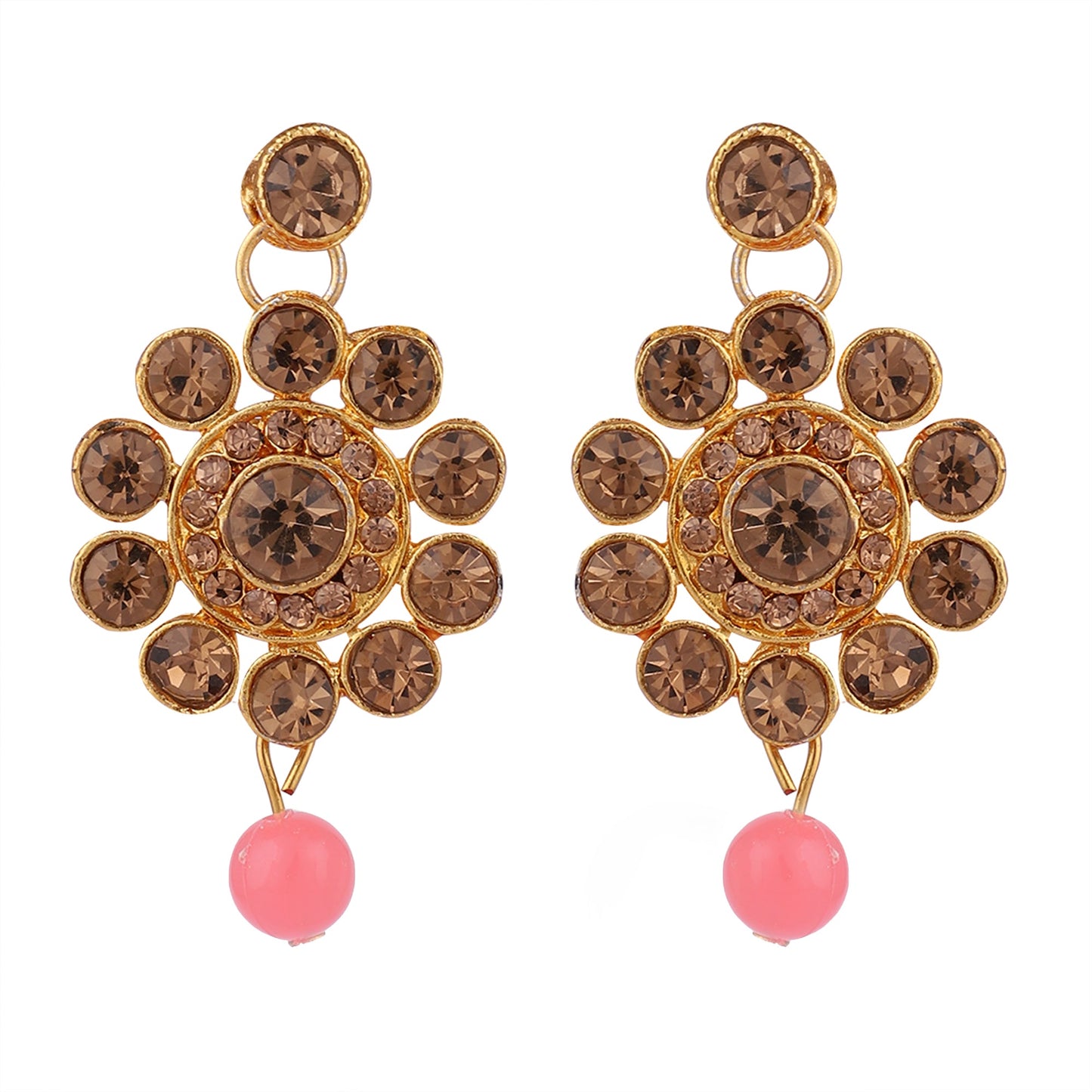 Women's Trending Pink Choker Set With Maang Tikka