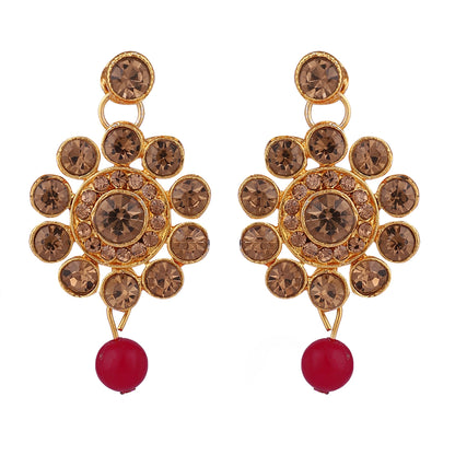 Women's Trending Maroon Choker Set With Maang Tikka