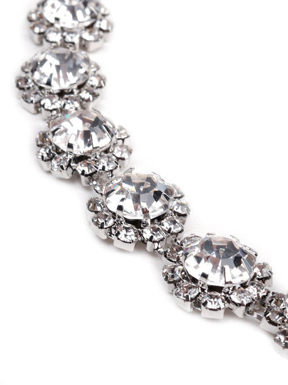 Women's Beautiful Crystal-Studded Choker-Silver - Odette