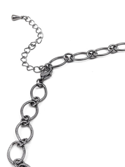 Women's Beautiful Oxidised Floral Pendant Necklace - Odette