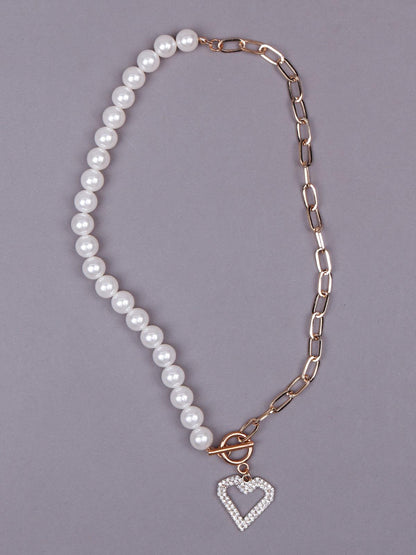 Women's Best Of Both Worlds Pearl Heart Pendant Necklace - Odette