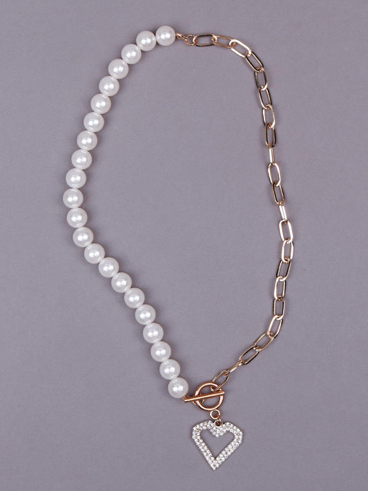 Women's Best Of Both Worlds Pearl Heart Pendant Necklace - Odette