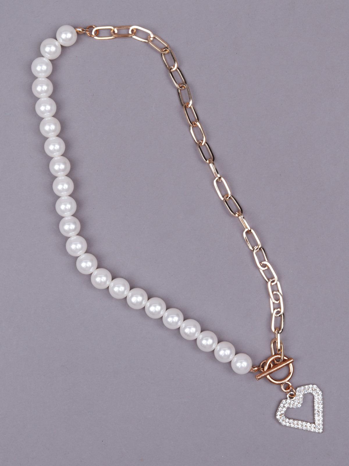 Women's Best Of Both Worlds Pearl Heart Pendant Necklace - Odette