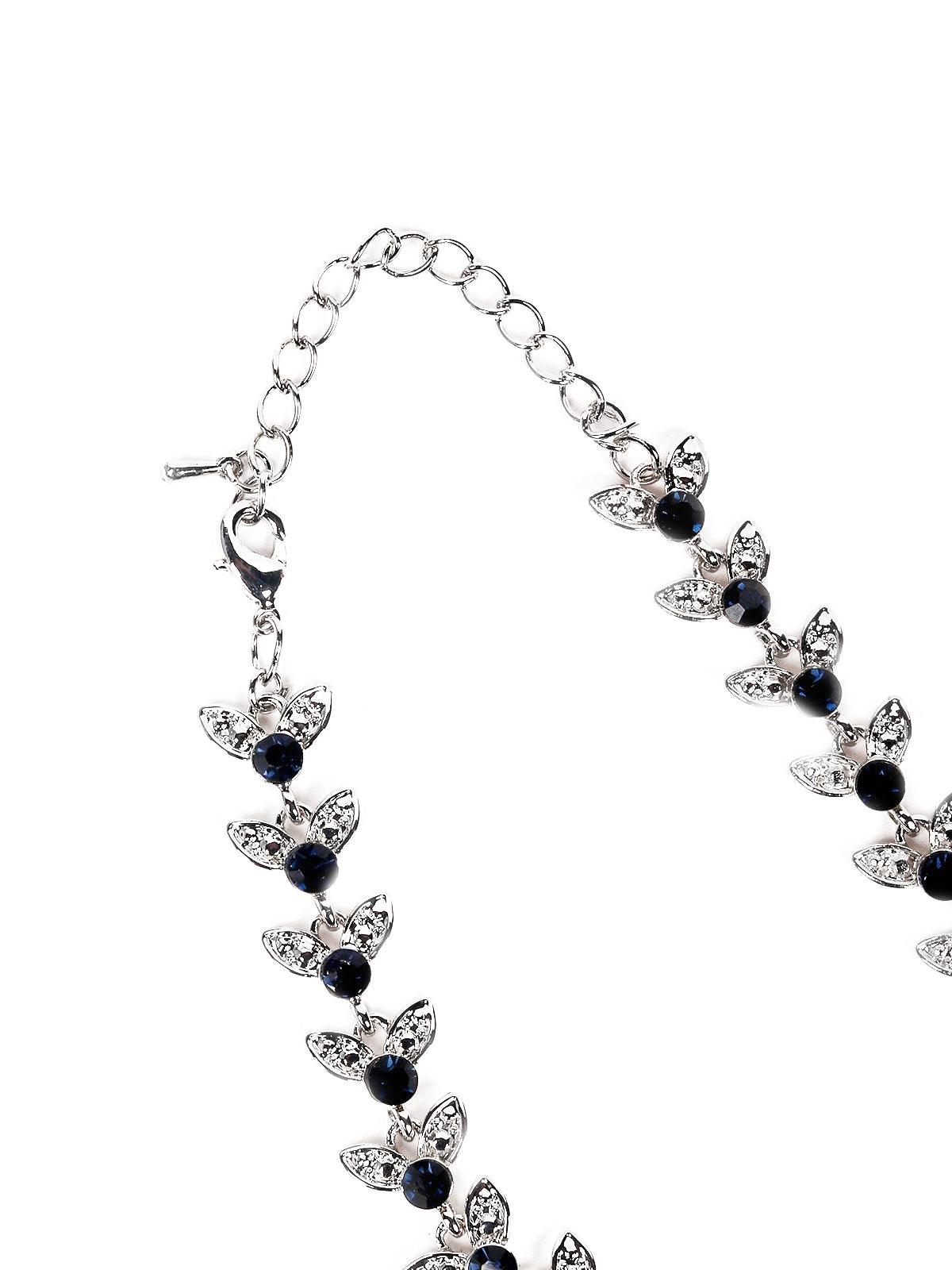 Women's Black Beads With Crystal Embellishments Lariat Necklace - Odette