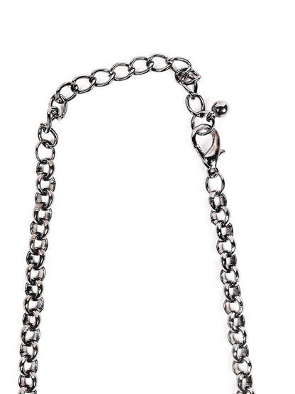 Women's Black Tone Double Layered Necklace - Odette