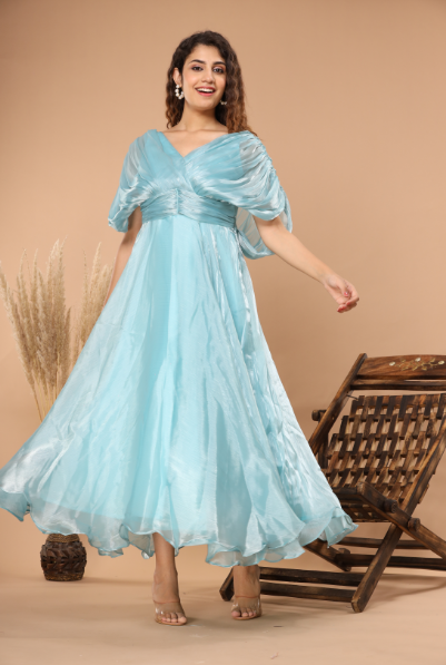 Women's Blue Silk Gown