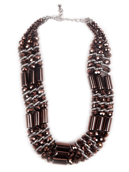 Women's Deep Gold Embellished Statement Necklace - Odette