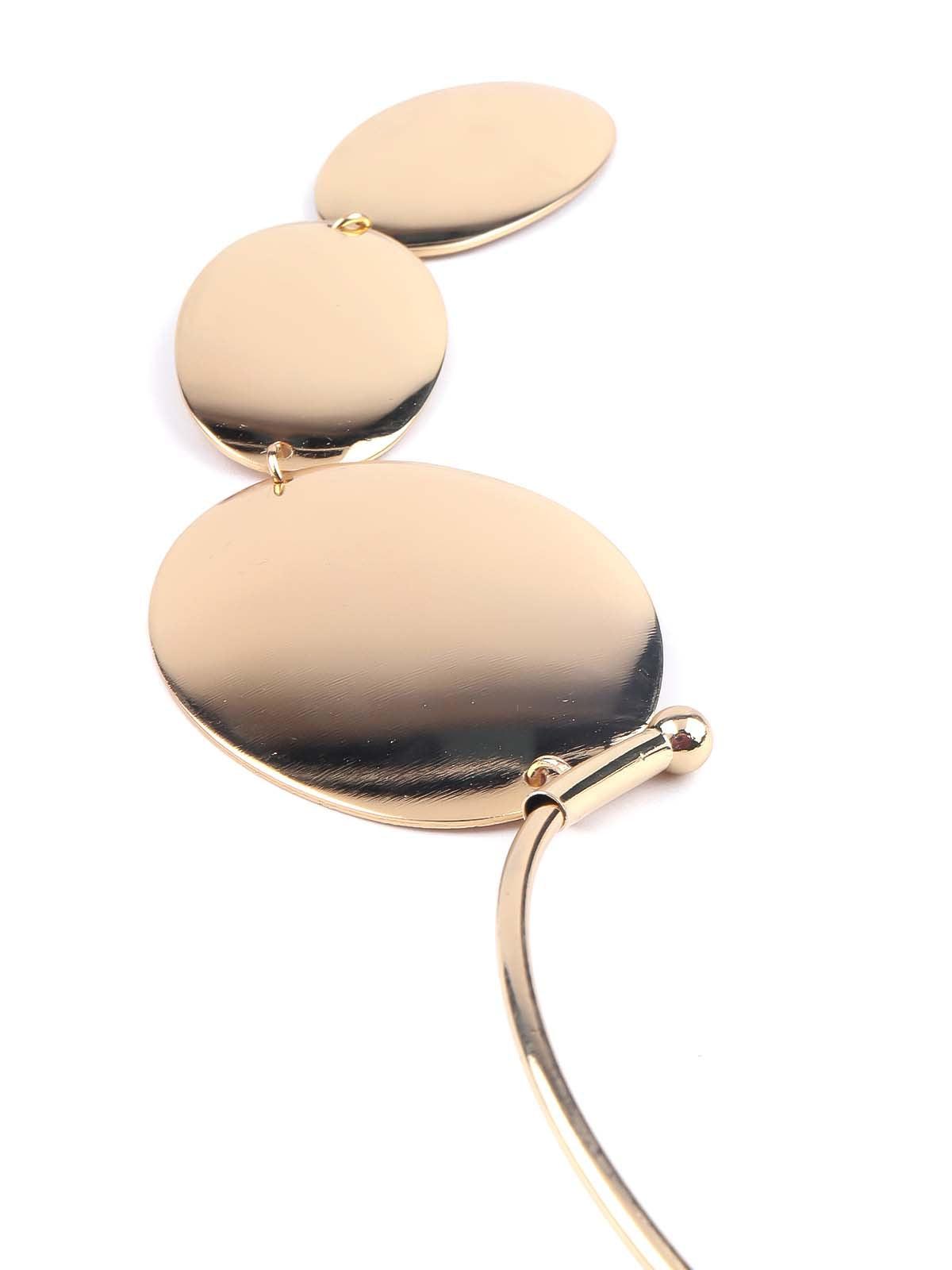 Women's Deep Gold Rounded Modern Art Inspired Necklace - Odette