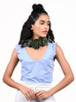 Women's Deep Green Gorgeous Rose Statement Necklace - Odette