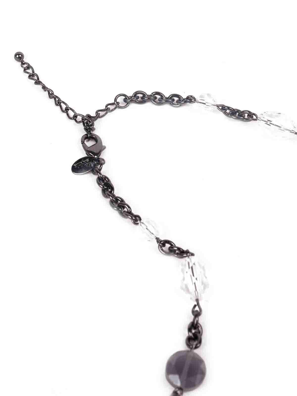 Women's Designer Beaded Necklace -Grey - Odette