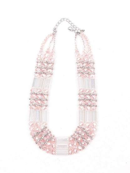 Women's Elegant Baby Pink Layered Necklace - Odette