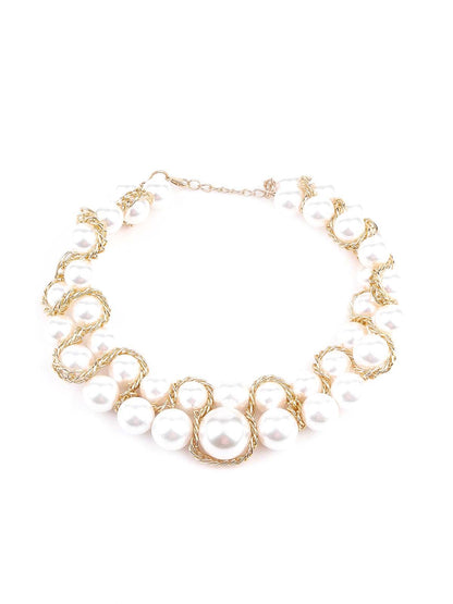 Women's Elegant White Artifical Pearl Gorgous Necklace - Odette