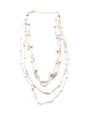 Women's Exquisite White And Gold Layered Necklace - Odette