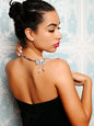 Women's Fully Studded Bow Pendant Necklace - Odette