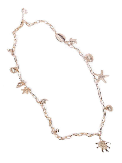 Women's Gold Necklace Embellished With Cute Charms - Odette