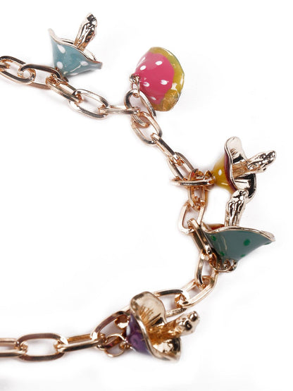 Women's Gold-Tone Chained Necklace Embellished With Charms - Odette