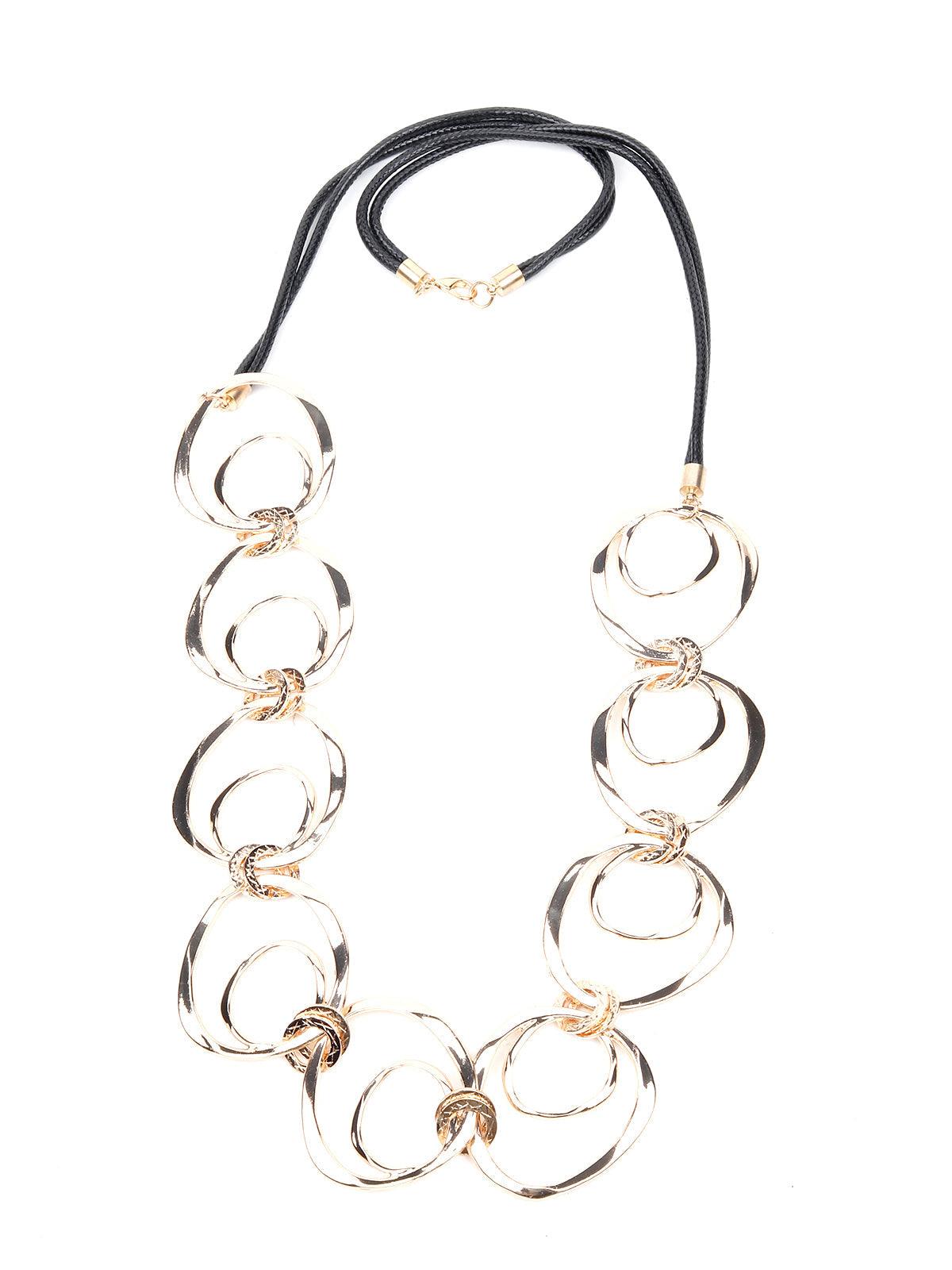 Women's Gold Tone Hoop Looped Statement Necklace - Odette