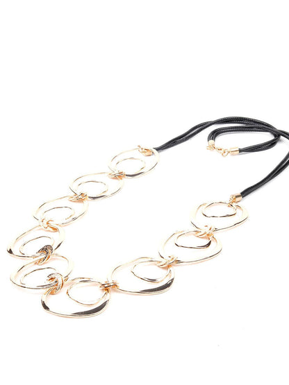 Women's Gold Tone Hoop Looped Statement Necklace - Odette