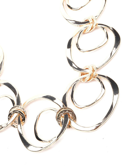 Women's Gold Tone Hoop Looped Statement Necklace - Odette