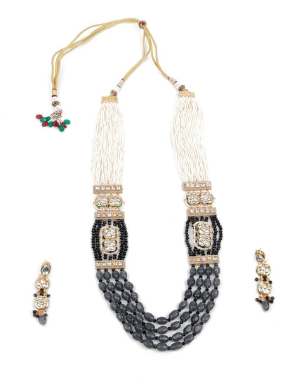 Women's Gorgeous Black & Grey Necklace Set For Women - Odette