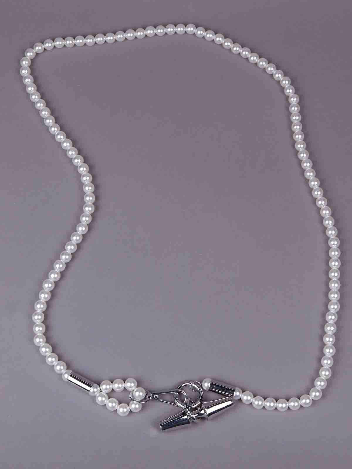 Women's Gorgeous Faux Pearl Necklace -Silver - Odette