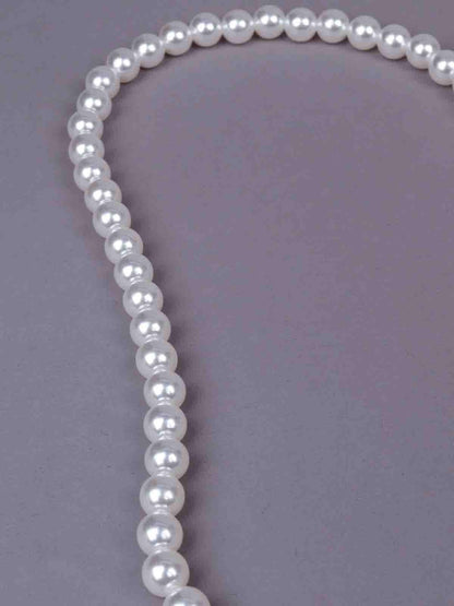 Women's Gorgeous Faux Pearl Necklace -Silver - Odette