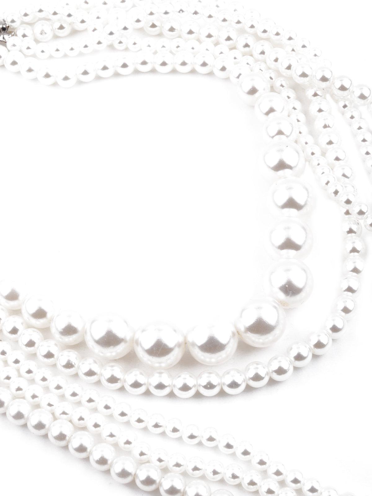 Women's Gorgeous White Artificial Pearl Layered Necklace For Women - Odette