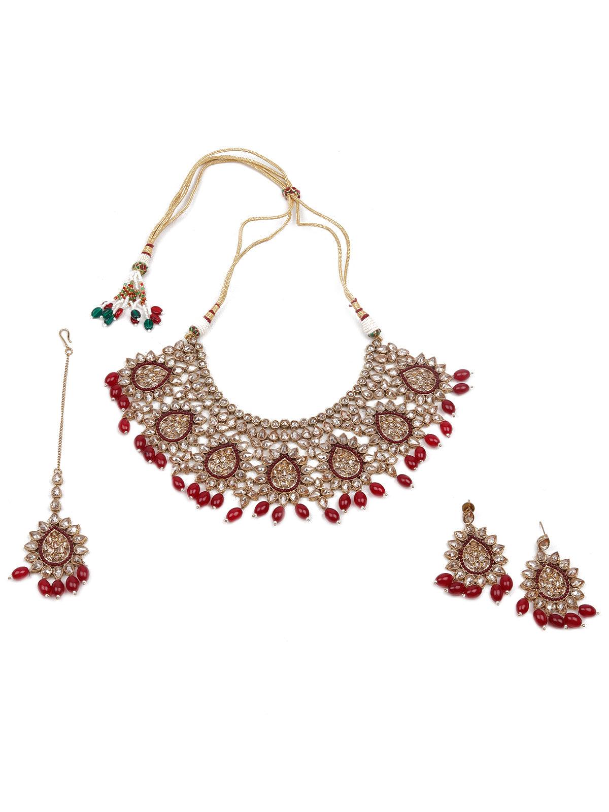 Women's Granduer In Kundan Choker Set - Odette