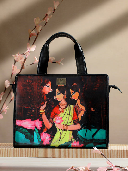 Women's Cultural Womaniya Digital Print Tote Bag - Priyaasi