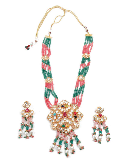 Women's Multi Colored Rani Har Necklace Set - Odette