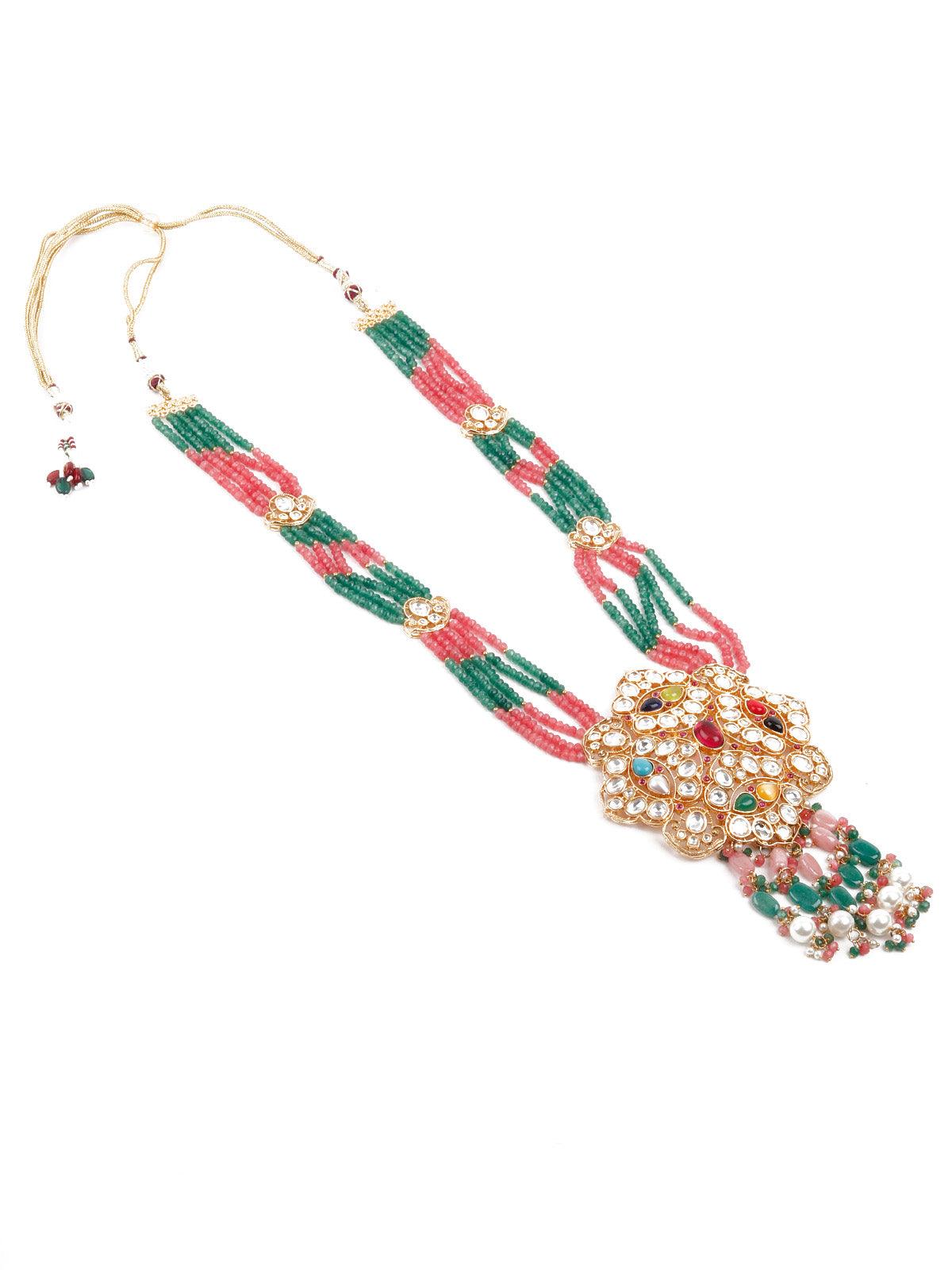 Women's Multi Colored Rani Har Necklace Set - Odette