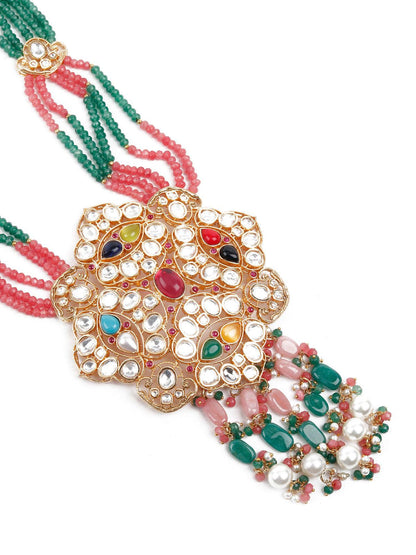 Women's Multi Colored Rani Har Necklace Set - Odette