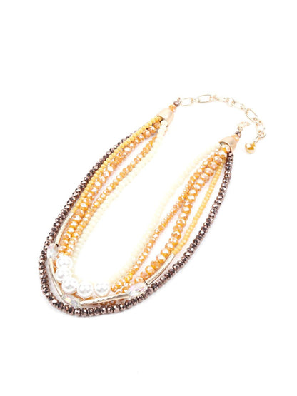 Women's Multi-String Small Rounded Beaded Necklace - Odette