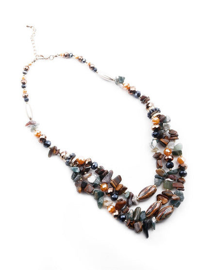 Women's Multicoloured Beachy Layered Necklace - Odette