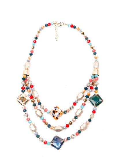 Women's Multilayered And Multicoloured Bohemian Necklace - Odette