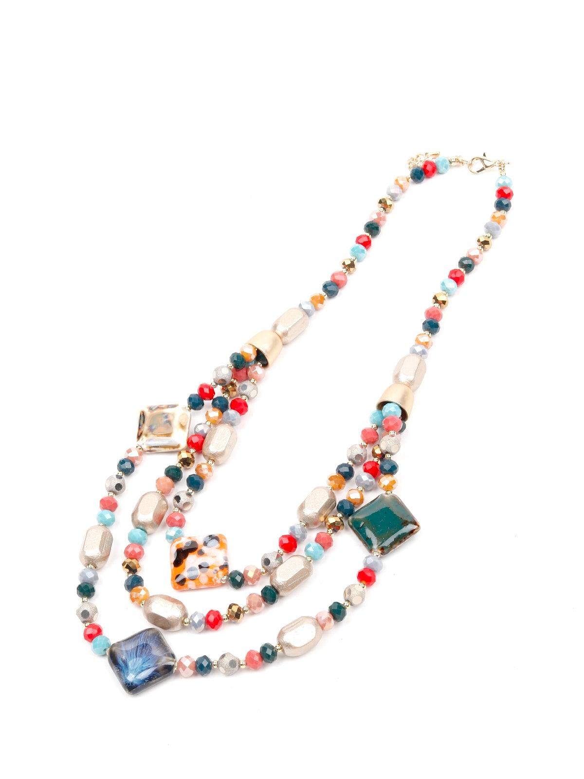 Women's Multilayered And Multicoloured Bohemian Necklace - Odette