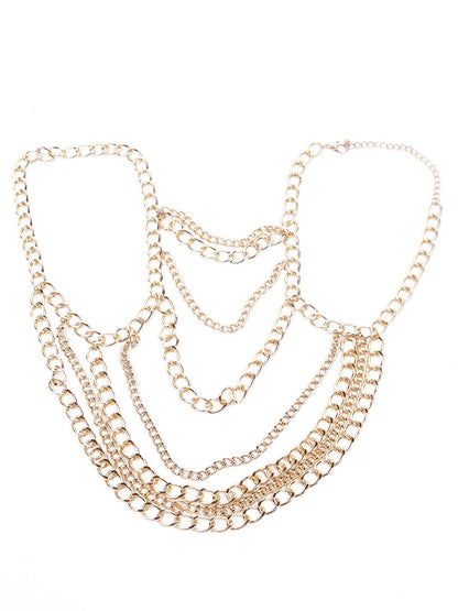 Women's Multilayered Gold Tone Necklace - Odette