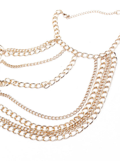 Women's Multilayered Gold Tone Necklace - Odette