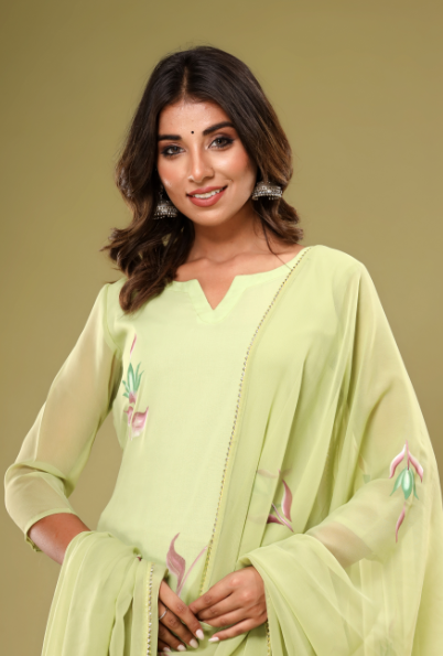 Women's Olive Sharara Set