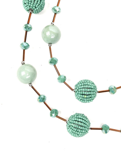 Women's Pistachio Green Beaded Statement Necklace Women - Odette