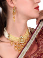 Women's Ponderous Pearl  Kundan Choker With Earrings! - Odette