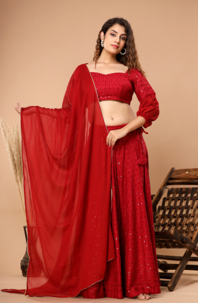 Women's Embroidered Lehenga Set