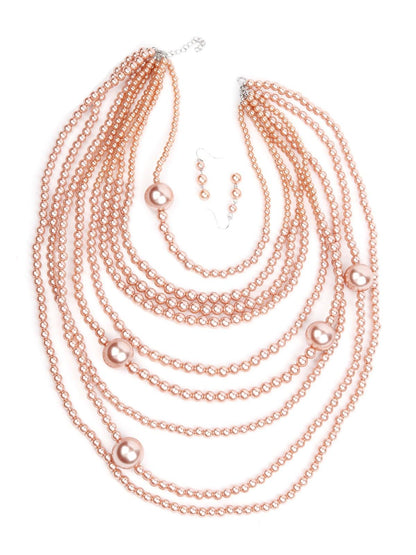 Women's Rose Gold Beaded Mala Set - Odette