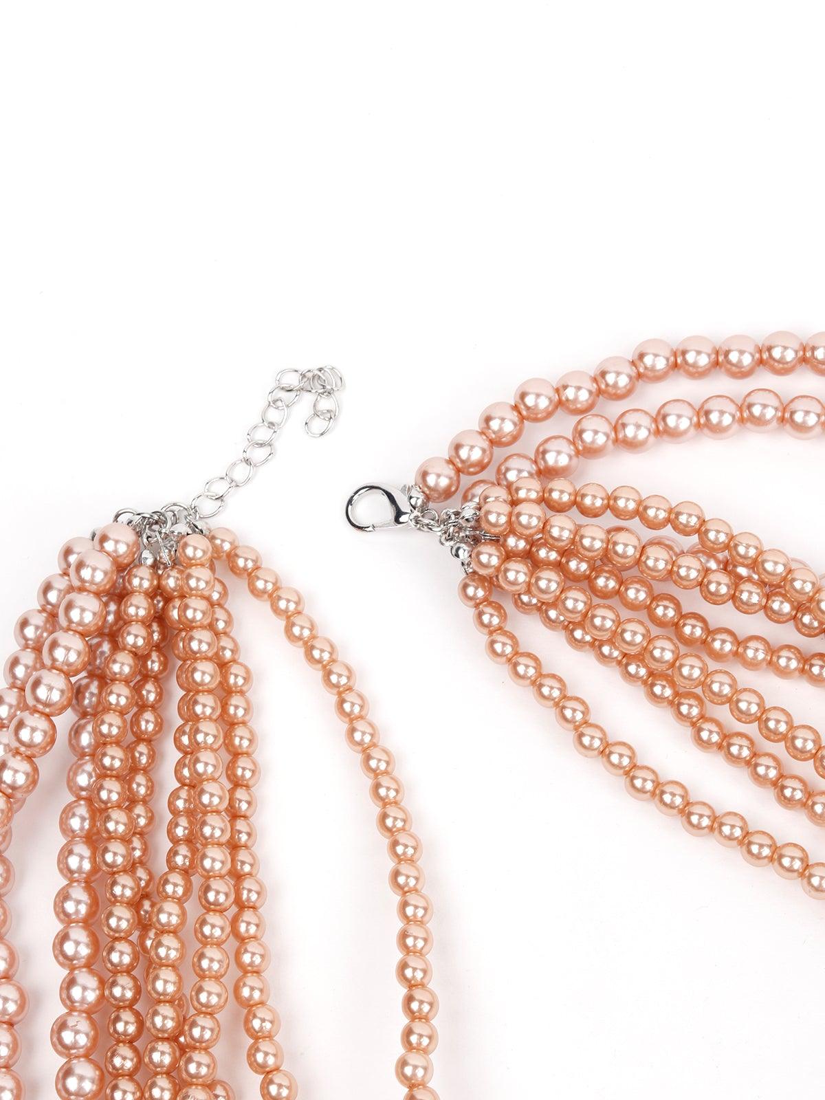 Women's Rose Gold Beaded Mala Set - Odette