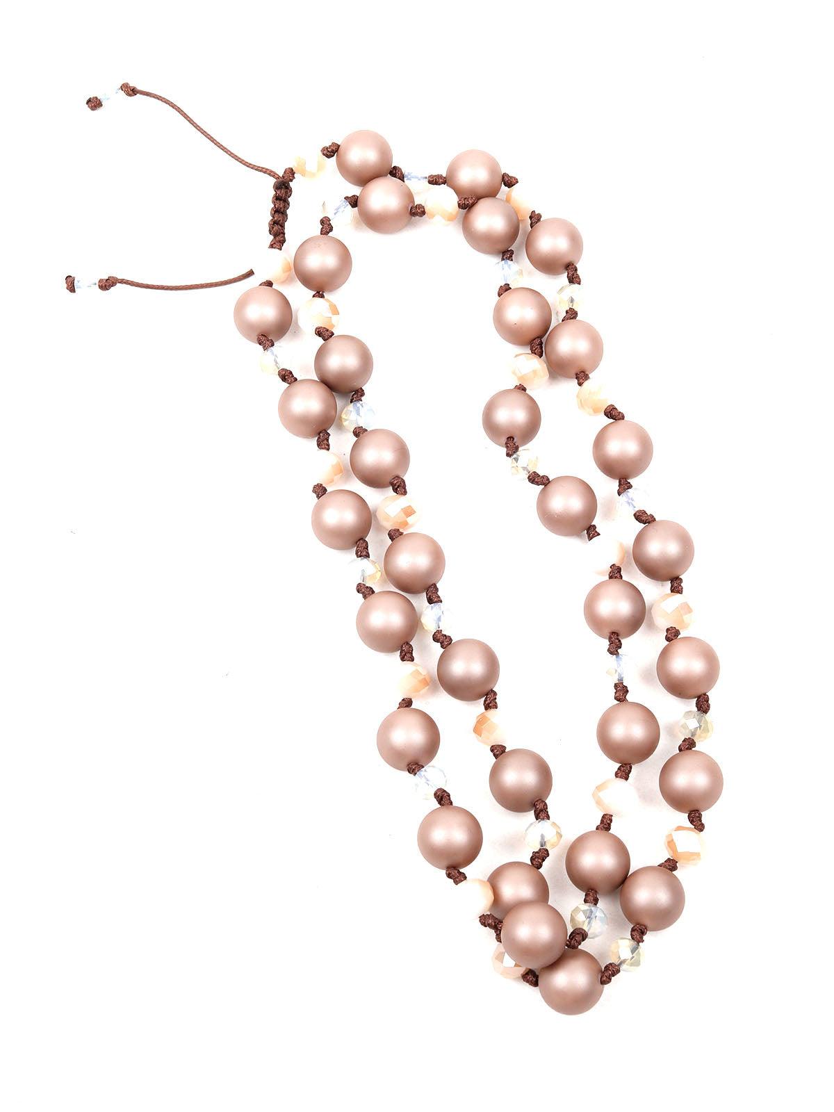 Women's Rose Gold Rounded Mala Necklace - Odette