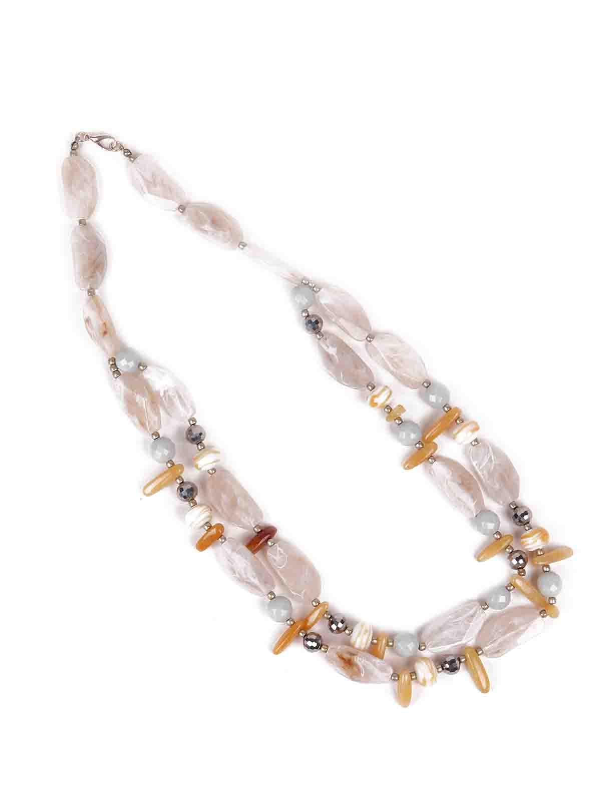 Women's Rose Quartz Double Layered Necklace - Odette