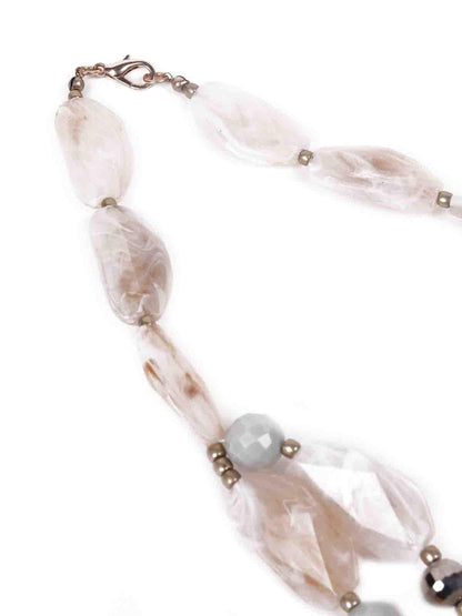 Women's Rose Quartz Double Layered Necklace - Odette